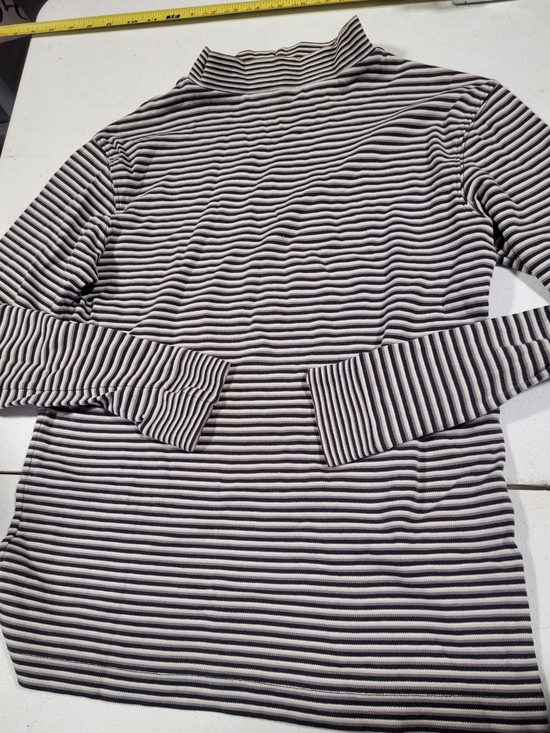 Tradition Other - Striped Mock Neck Long-Sleeve Tee - Black & White